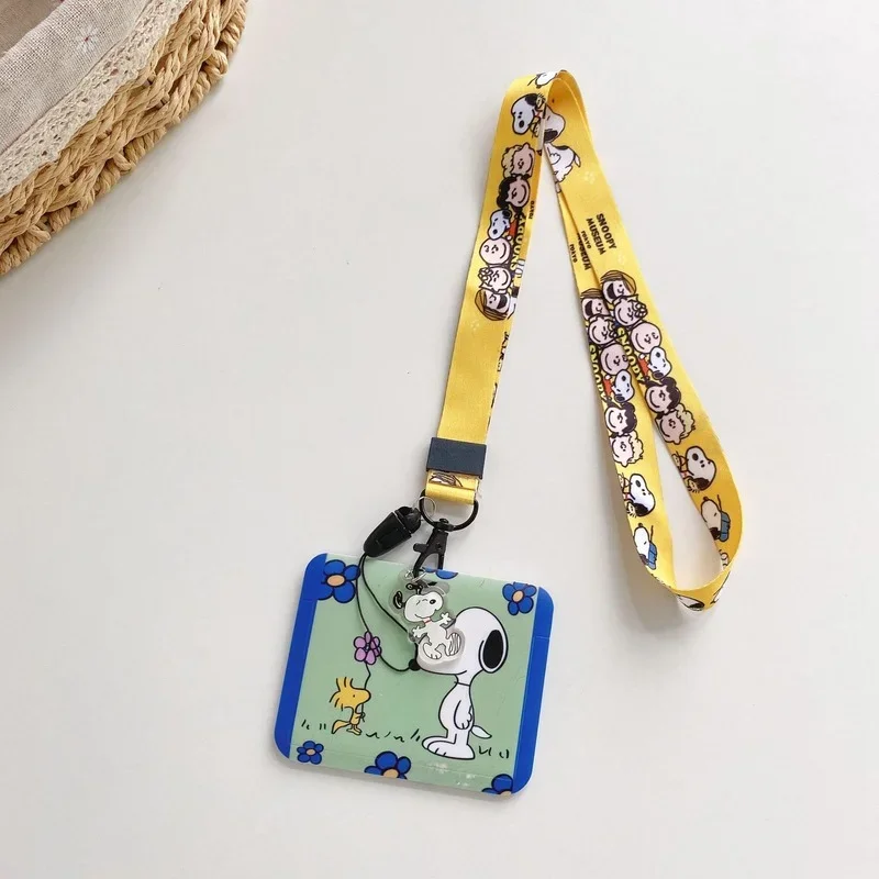 New Snoopy ID Card Holder Lanyard Name Credit Card Holders Bank