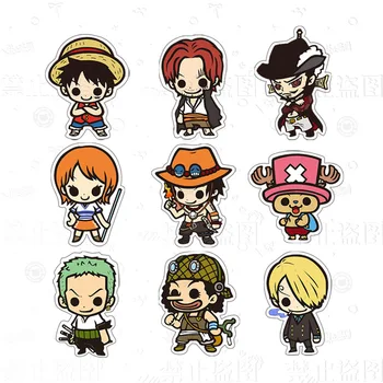 One Piece set spille 9 pezzi in metallo kawaii con vari personaggi 4cm 5
