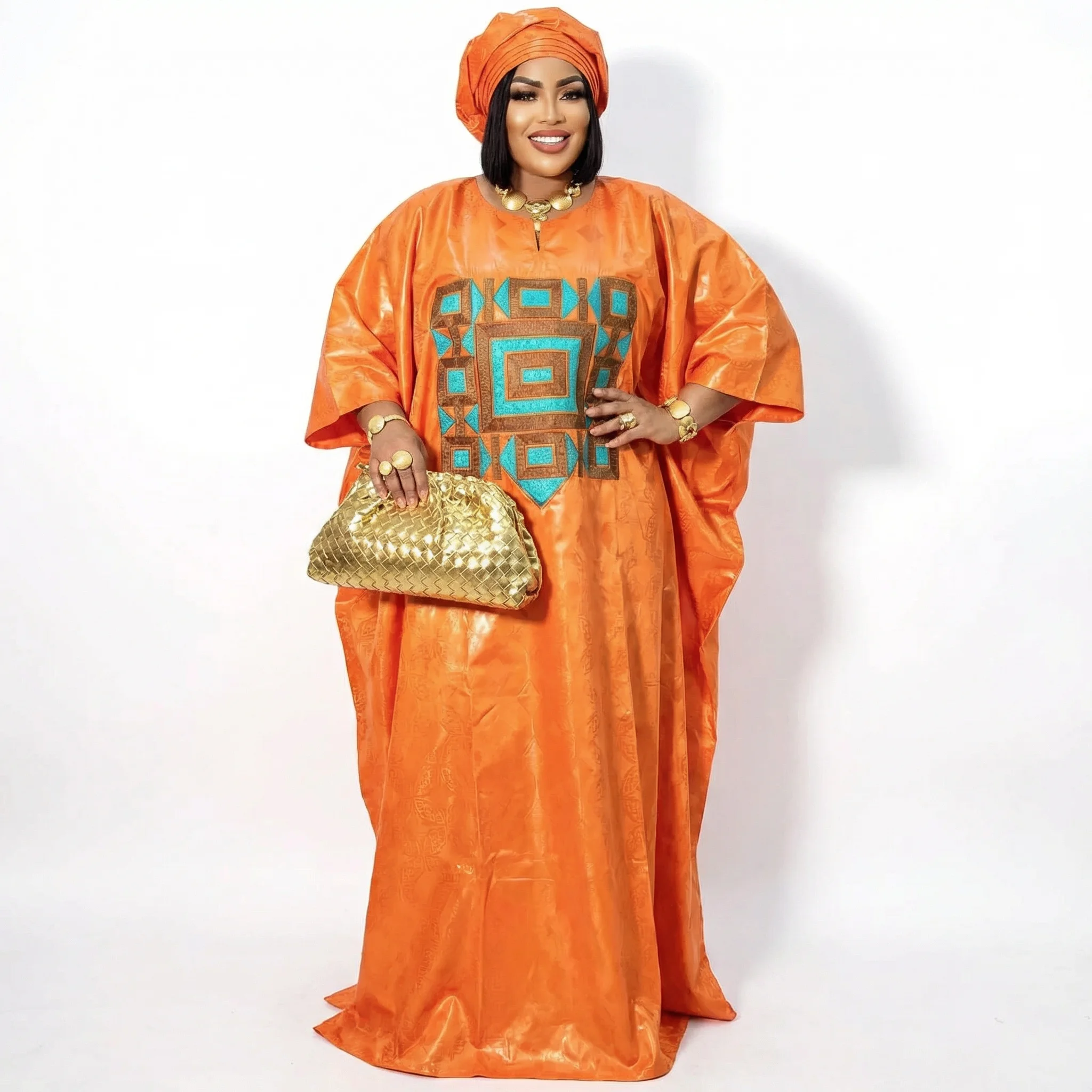 African Attire For Women Abaya Embroidery Plus Size Elegant Party Church Dress