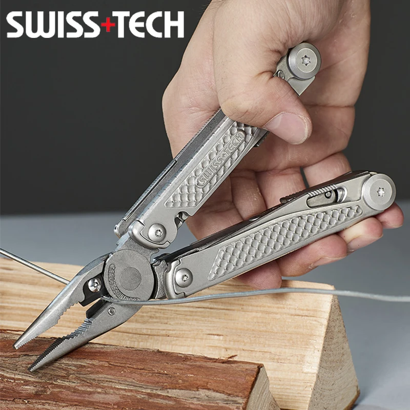 

Swiss Tech 18 In 1 Multitool Folding Pliers Multi-functional Combination Tool Pocket Knife Scissors Outdoor EDC Equipment