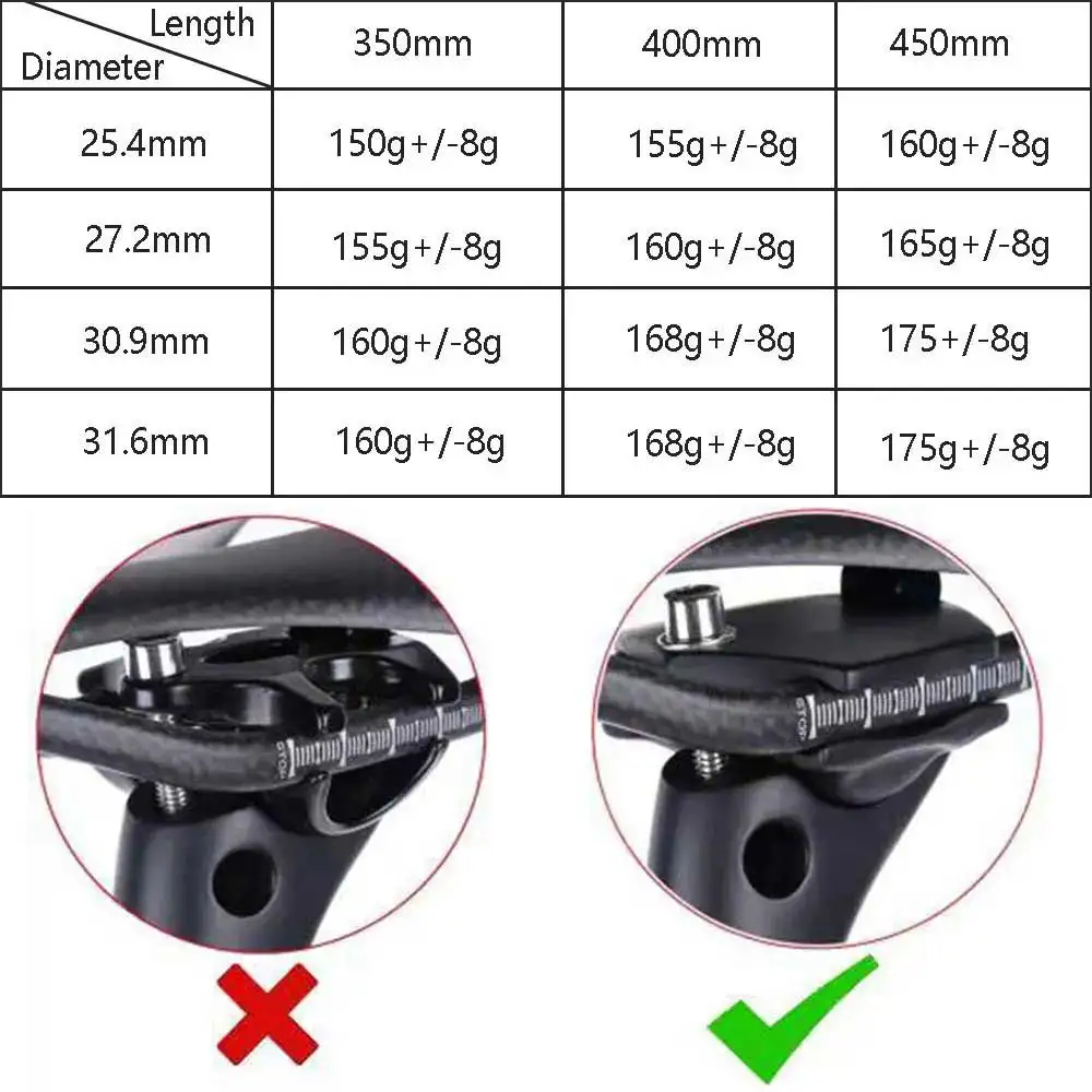 Bike Seat Post MTB Carbon Offset 20mm 25.4 27.2 30.9 31.6mm 350-450mm Ultralight 150g