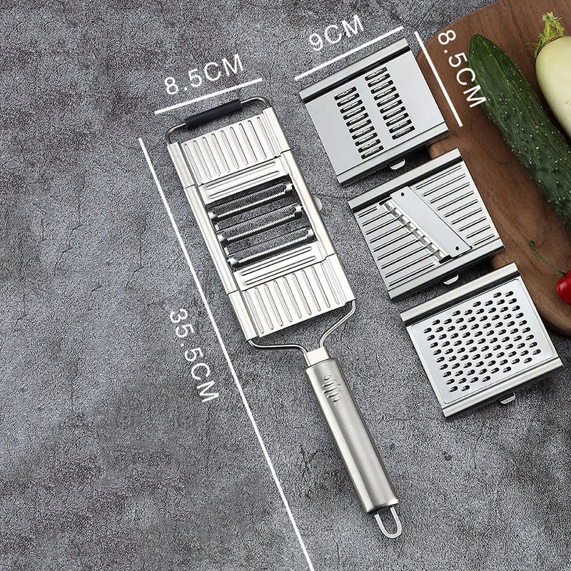 3-Blade Multifunctional Vegetable Cutter Shredder Stainless Steel Shredder Replaceable Cutter