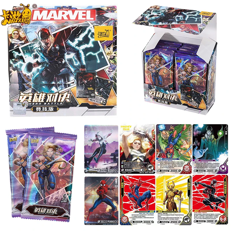 

KAYOU Genuine Marvel Heroes Competition Version Card Iron Man Spider-Man Captain America Hulk Thor Movie Boy Toy Gift Rare Album