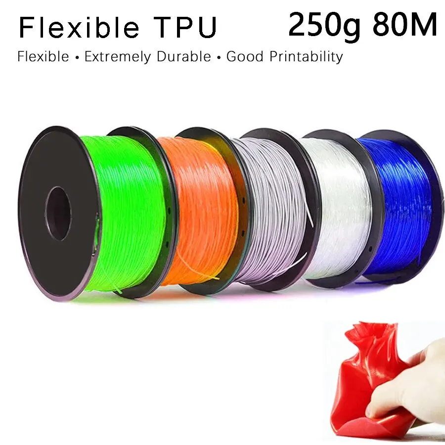 EasyThreed 3D 인쇄 유연한 필라멘트 TPU 직경 1.75mm 순중량 250g 길이 80M 연질 소재
