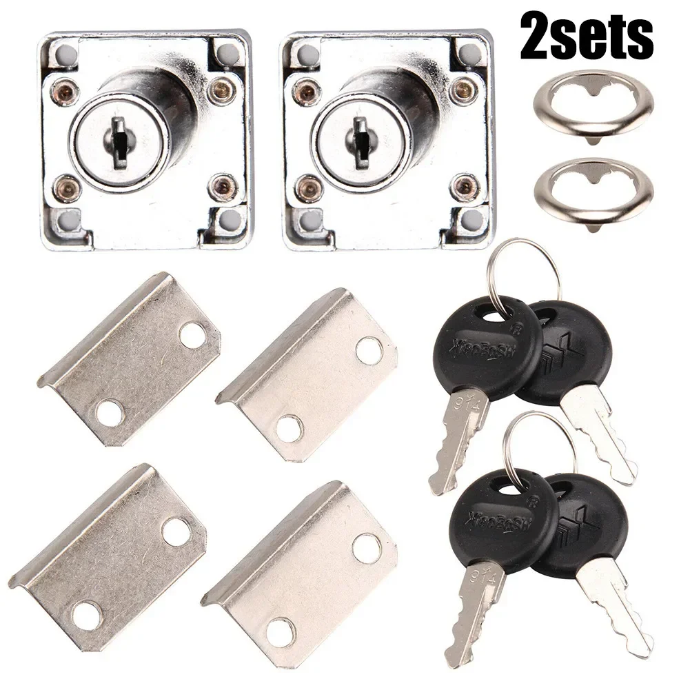 Steel Cam Drawer Lock Door Furniture Cabinet Letter Mailbox Cupboard Lock 2Locks 4Keys Furniture Hardware 2pcs cabinet door lock door lock buckle drawer lock