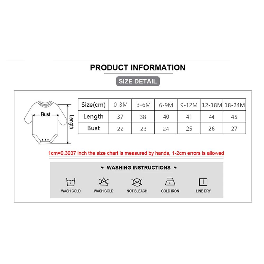 Funny Infant Outfits 0 to 24 Months Baby Boy and Girl Clothes Onesies Cotton Multicolor Round Neck Newborn Bodysuit European 6