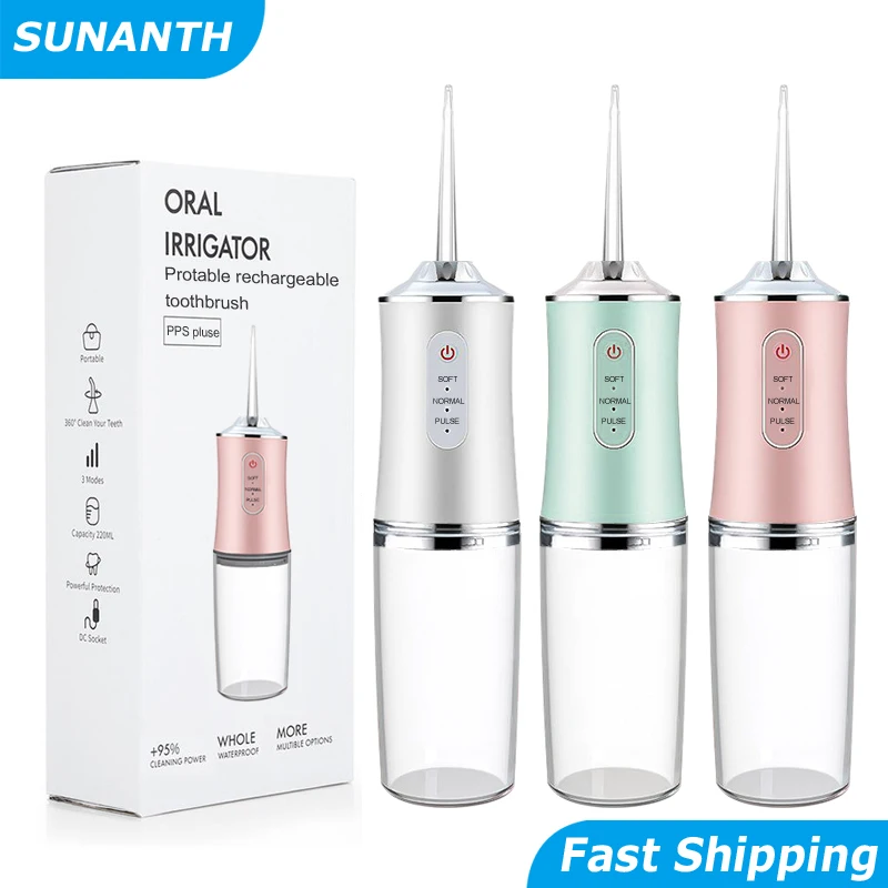 Dental Floss Portable Cordless Oral Irrigator Cleaning 3 Modes Waterproof Rechargeable Dental Cleaner With 4 Nozzles Clean Gum oral irrigator dental cleaner water flosser