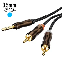 Premium Hi - Fi Stereo RCA to 3.5mm Audio Cable - High - Quality Splitter - 2m