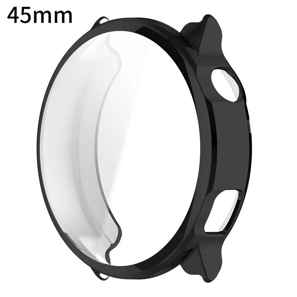 Enhanced Full Coverage Electroplated TPU Watch Case with Built-in Screen Protector - Anti-Scratch & Shockproof Protective Cover