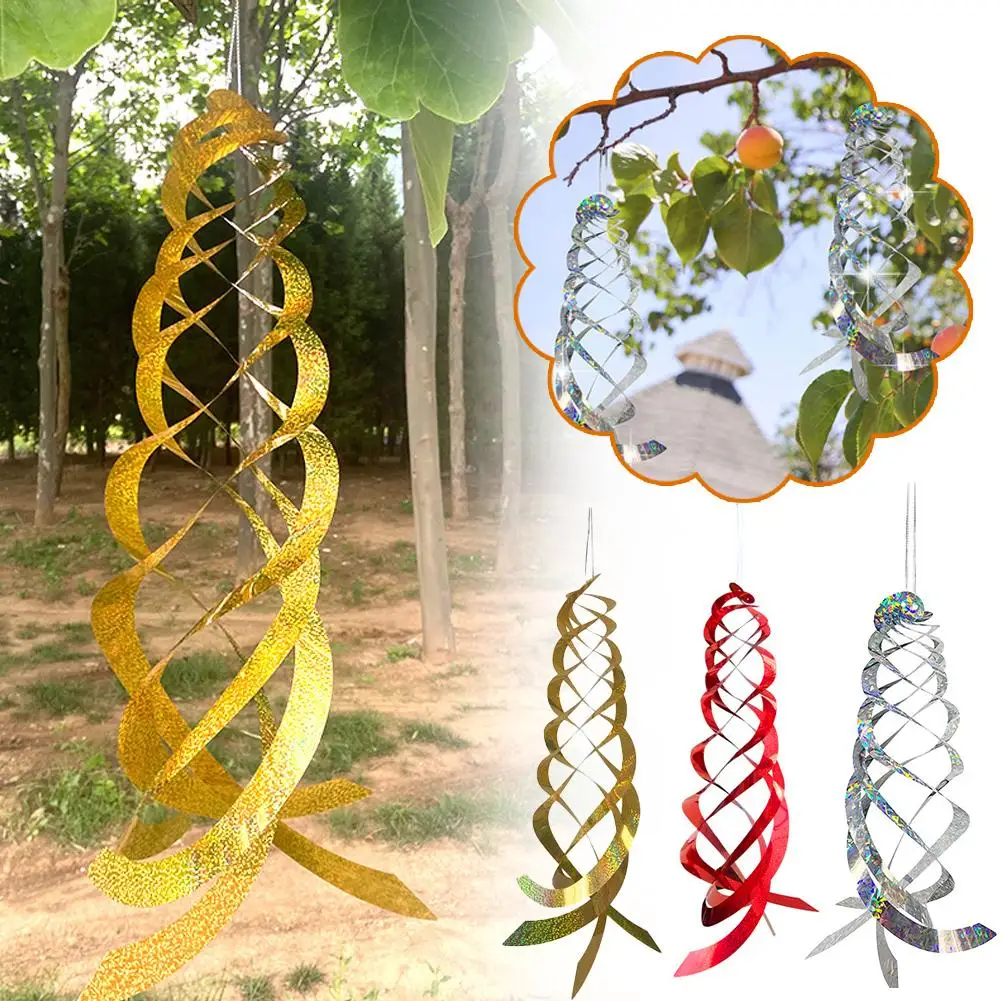 Bird Repellent Reflective Film Suspended Rotate Wind Birds Rotor Rotating Hanging Degrees Repelling Anti-bird 360 W I6t2