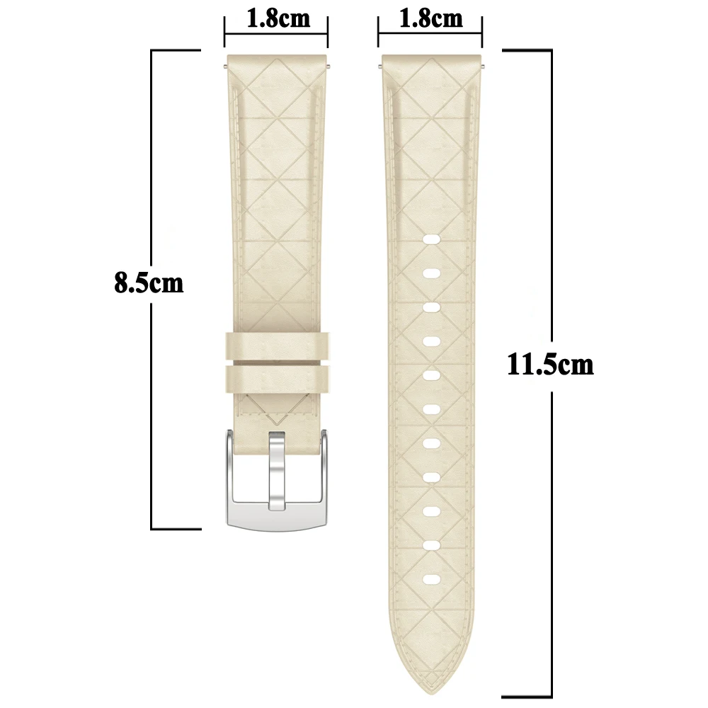 Elegant 18mm Leather Watch Band - Premium Strap