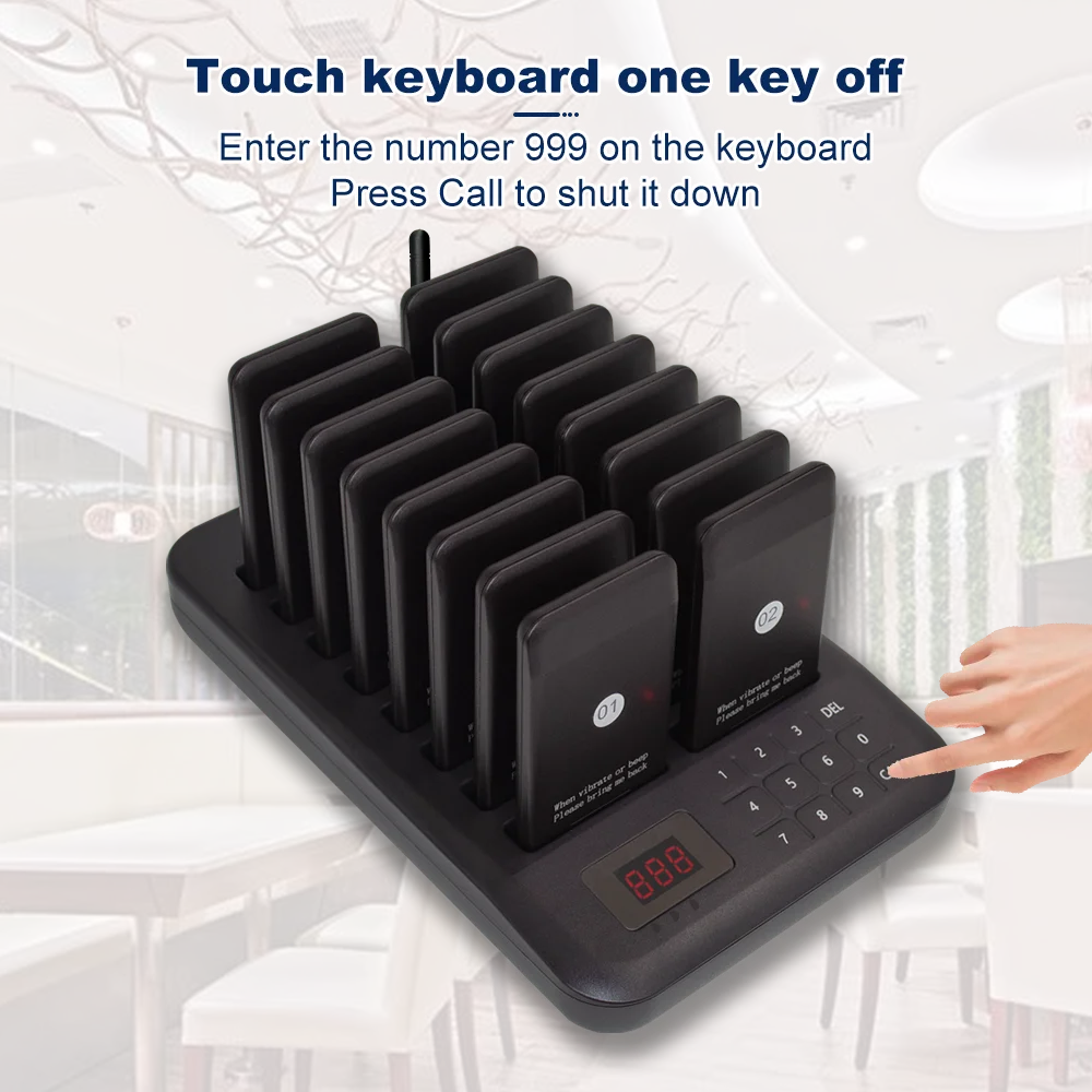 Restaurant Pager Pagers Wireless Caller Buzzer Church Beeper Bell Calling System Cafe 16 Coasters Bar Fast Food Truck Bars Hotel