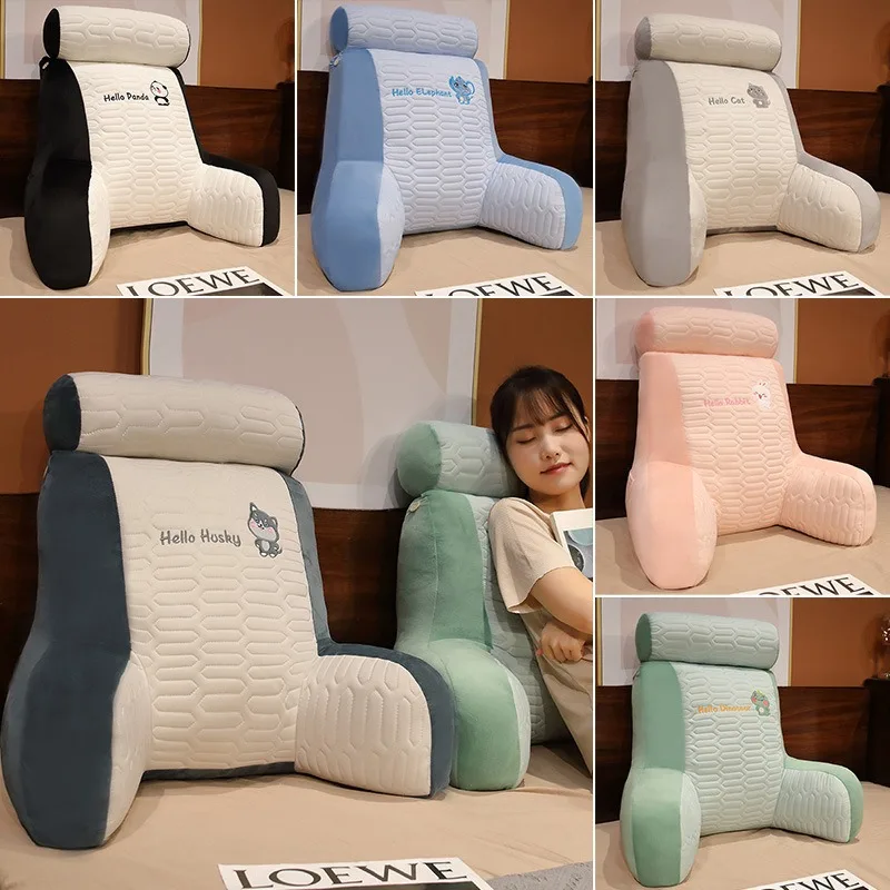 Winter Latex Pillow Headboard Cushion Soft Cover Waist Support Pillow with Extended Back Bed Pillow Sofa Throw Pillow 2