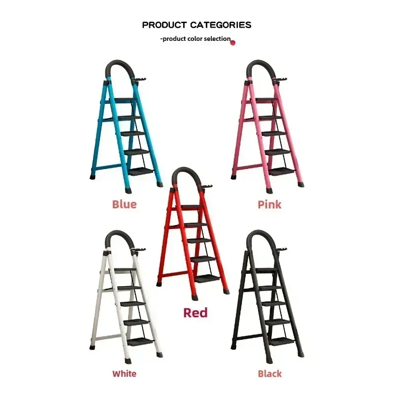 Ladder zigzag folding three four five six step thickened carbon steel engineering ladder telescoping ladder