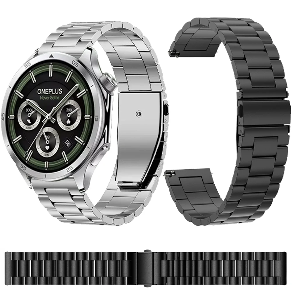 Versatile Metal Stainless Steel Watch Strap, 18mm/22mm, Premium Wristband