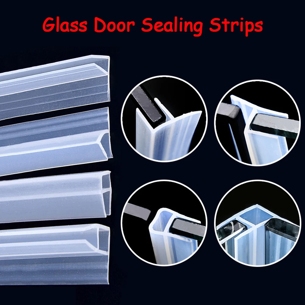 100CM Bath Shower Screen Door Seal Strip 6 10mm Silicone Glass Door