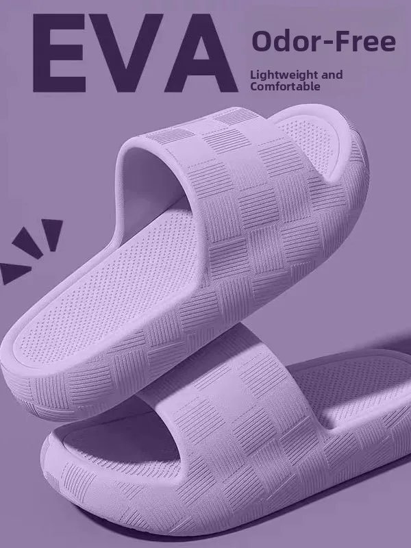 Simple Home Slippers Women's Summer New Indoor Bathroom Anti-slip Couple Thick Bottom Slippers Men's Breathable Comfortable EVA - 4