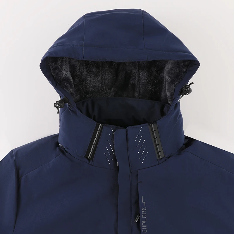 Plus 9XL Männer Winter Neue Fleece Jacke Männer Warme Dicke Winddicht Jacke Mantel Männer Mit Kapuze Wasserdichte Parka Abnehmbare Hut Mantel Männlich – Detail 7