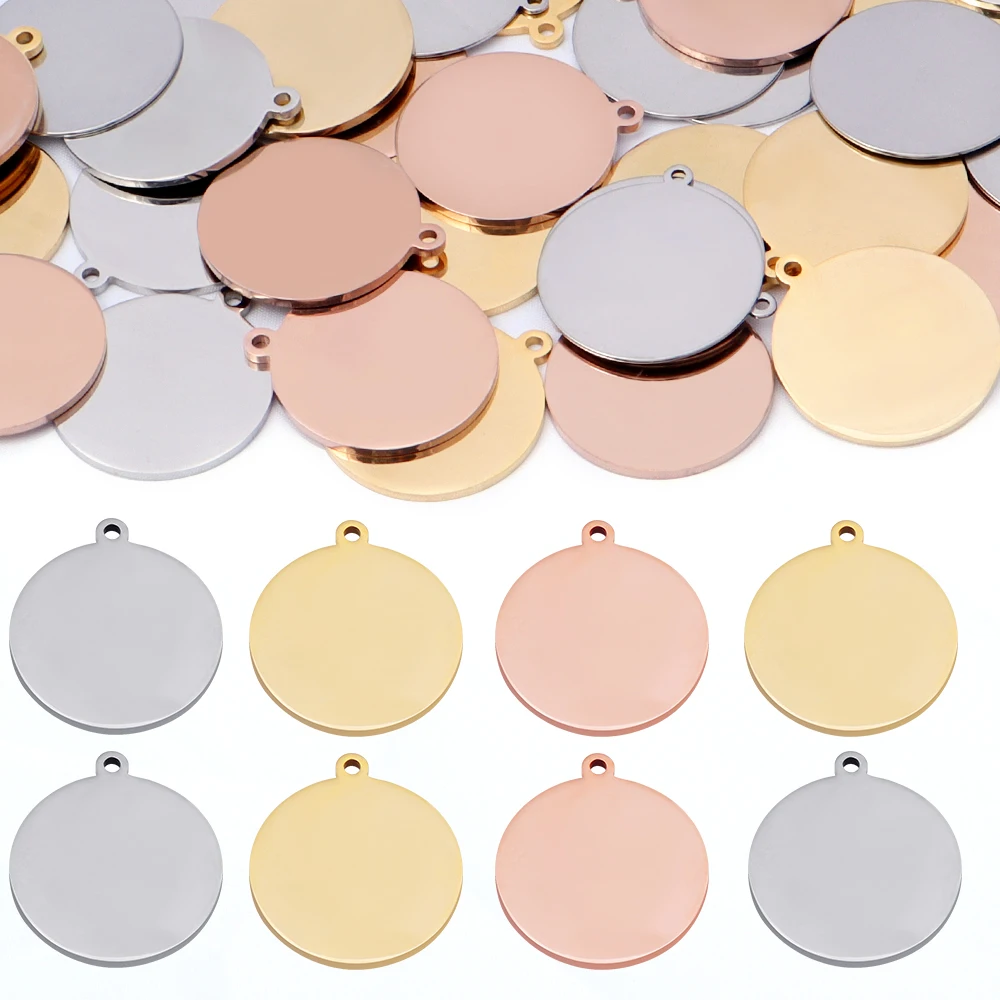 10 teile/los 6-30mm Edelstahl Blank Anhänger Runde Disc Charms Für Logos Stanzen Tags, Die DIY Halskette schmuck Zubehör