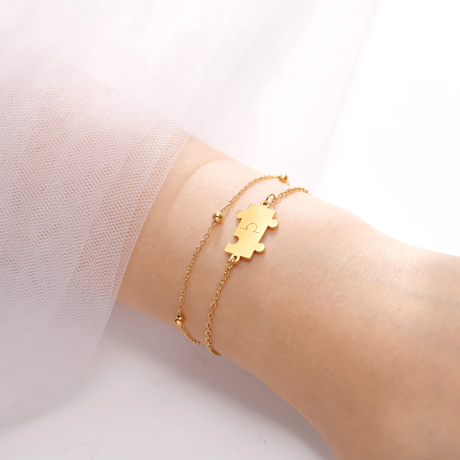 VNOX 2 stuks gepersonaliseerde koppels sieraden aangepaste paar ketting