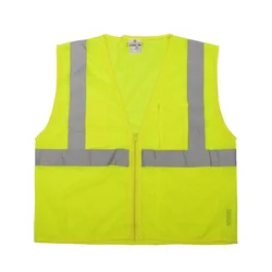 Men's cheap hi vis vest reflective safety vest reflective clothing waistcoatReflective Stripe Fluorescent yellow