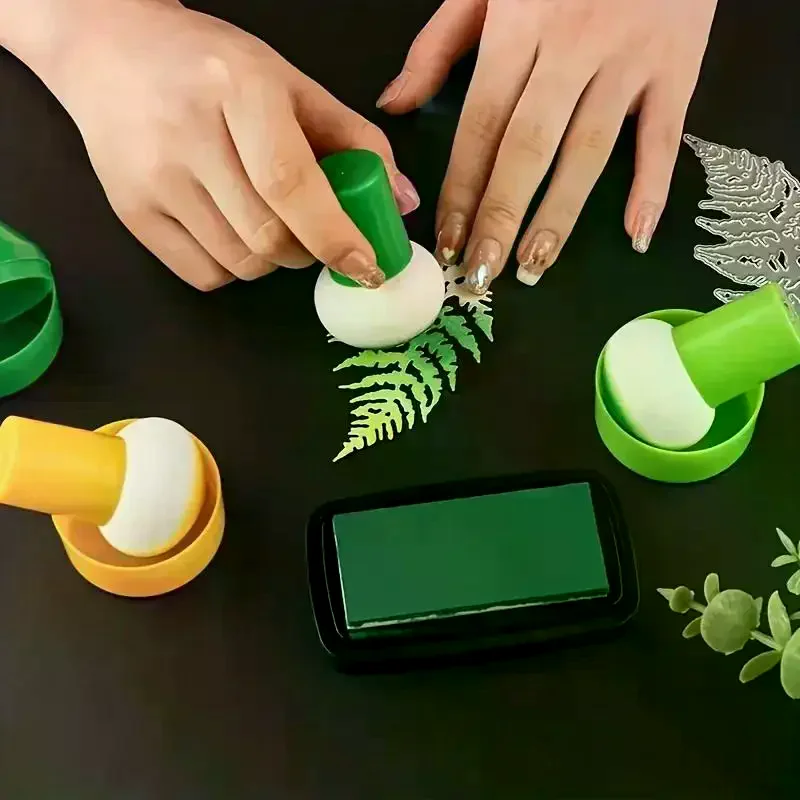 5pcs Colorful Stencil Brush Set With Handles Ink Applicator For Scrapbooking, Card Making, Arts Crafts Wet Dry Gourd Sponge DIY