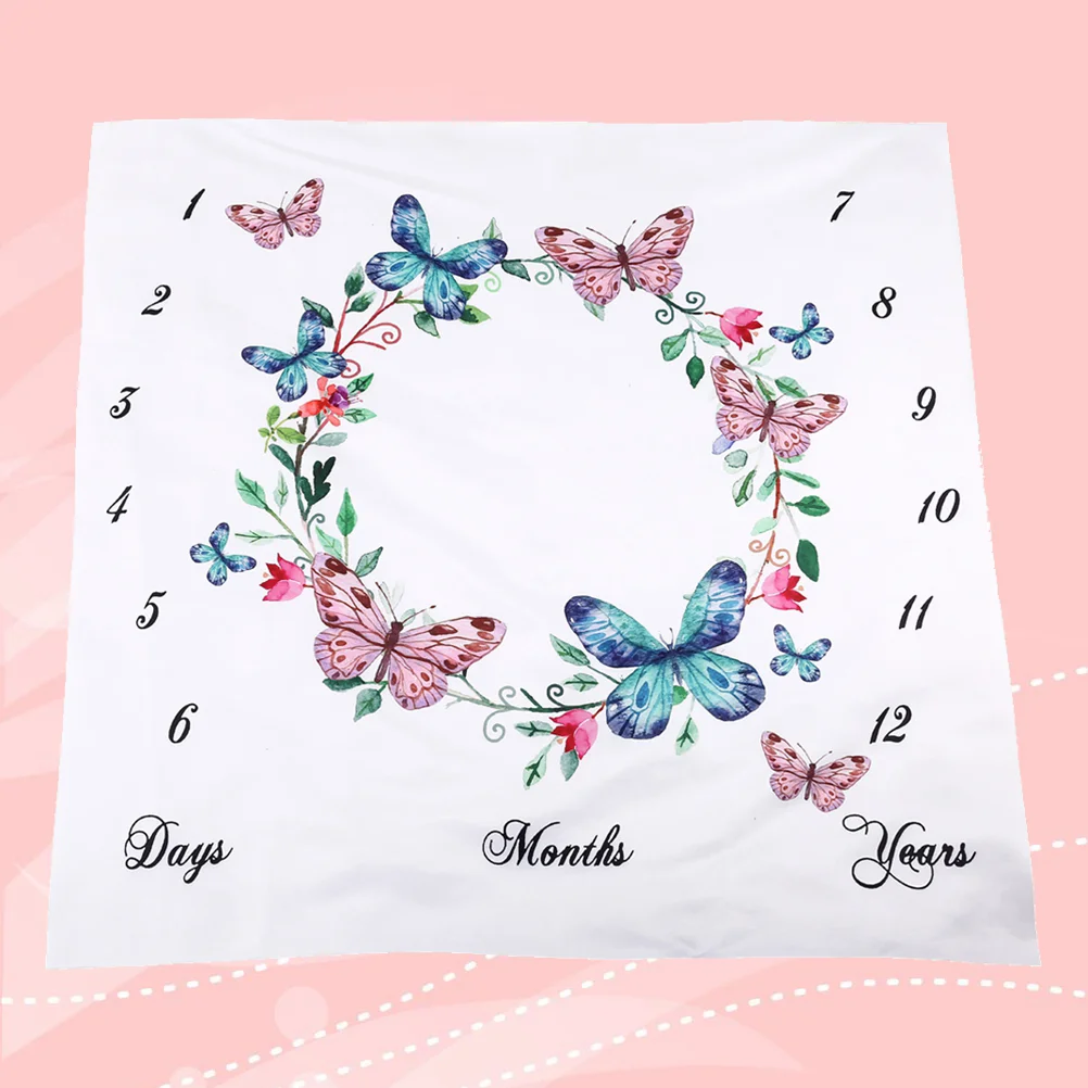 

Childrens Photo Blanket Photo Prop Blanket Newborns Month Blanket Monthly Milestone Blanket for Newborn 1- 12 Months for Girl