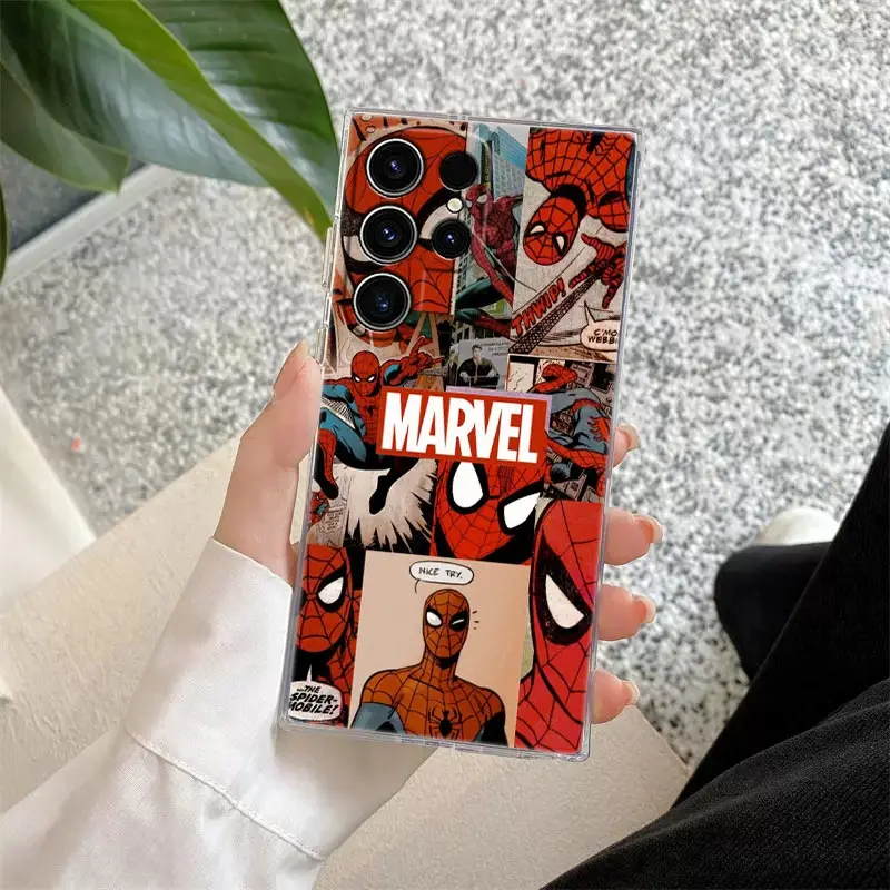 thumbnail image 1 of Marvel Comics Avengers Heros Phone Case For Samsung S24 S23 Ultra S22 S20 Plus S21 FE Clear Cases Cover Galaxy S24Ultra 5G Funda, 1 of 5