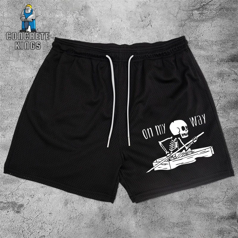 

Hip Hop Gym Shorts for Men Skull Print Y2k Harajuku Running Shorts Streetwear Summer Fashion Baggy Casual Beach Short Pants 6XL