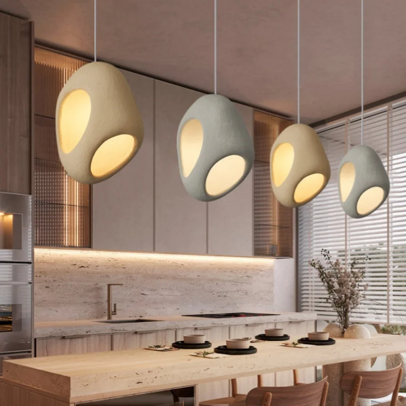 Japanese modern art hole single pendant lights studio dining room living room bedroom designer hanging lamps lighting fixtures 4