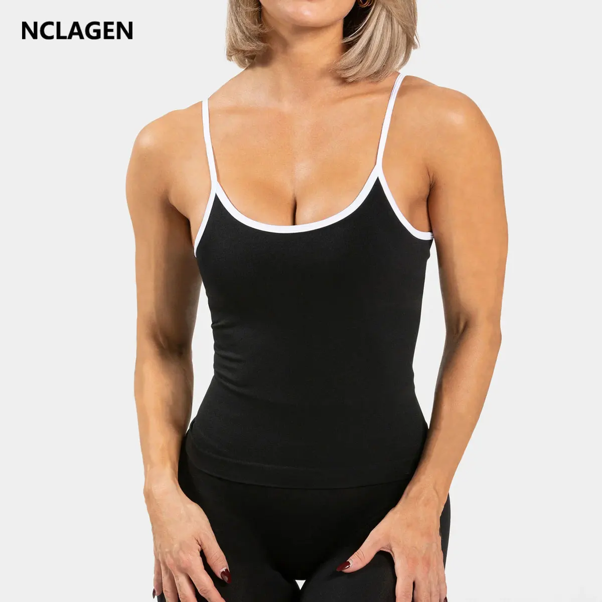 Débardeur Athleta Femme – Dos Rasoir – Mandarine/gris – Taille L – Sport