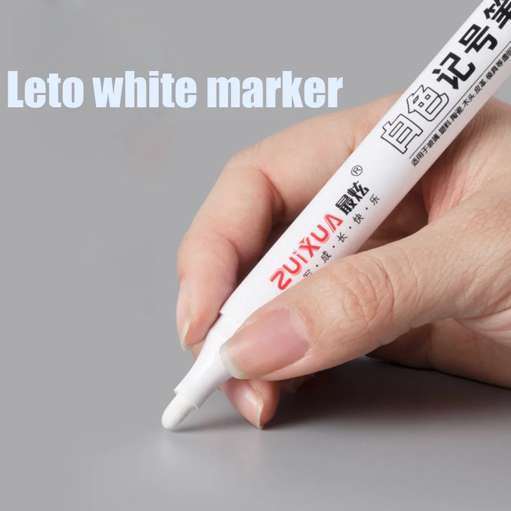 1PC White Oily Waterproof Permanent Paint Marker Pen DIY Environmental Tire Painting Graffiti Stationery Wrting School Supplies permanent marker pen white marker pens marker pens permanent marker permanent markers pen marker paint marker pen markers pen marker pen art marker pens
