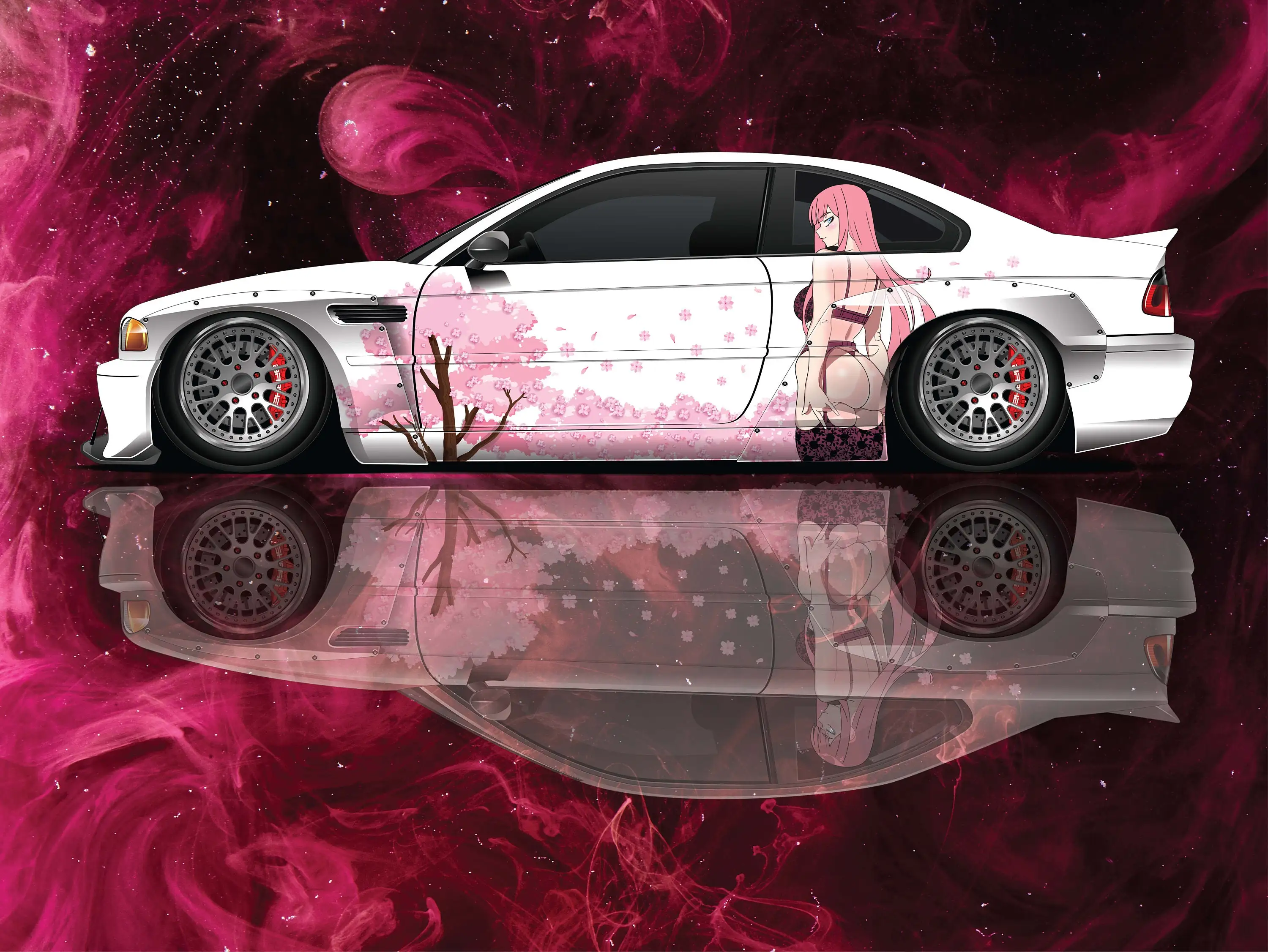 Аниме автомобиль Livery японский тема боковая обмотка Автомобиля Литой ...