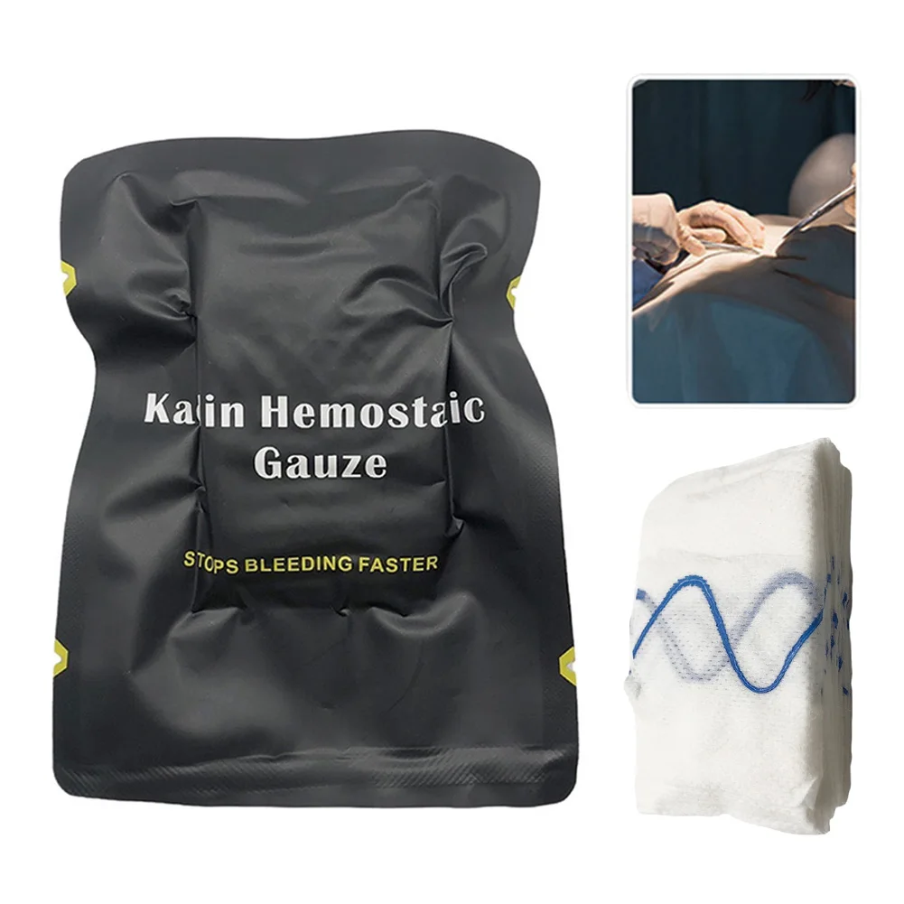 1Pack Tactical Hemostatic Emergency Trauma Wound Injury Treatment Kaolin Gauze Tourniquet Wrap Bandage Ifak First Aid Kit