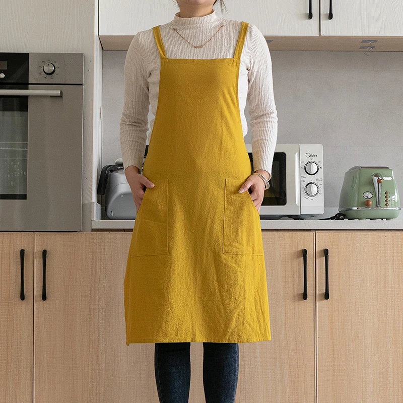 

Простая хлопковая однотонная Двусторонняя фартук в скандинавском стиле, 8 цветов