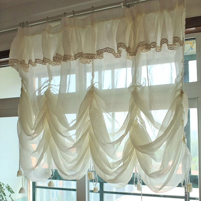 

Princess wind balloon curtain water wave tila curtain for bay window balcony living room decoration W260cmxH240cm