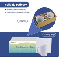 HTVRONT Sublimation Mugs 11oz Ceramic Sublimation Mugs Blank Bulk Coffee Mug White Ceramic Photo Cups With Bubble Bag 5