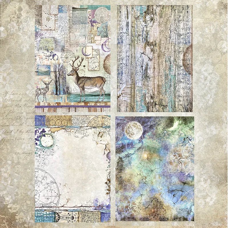 

8 листов A5 Сова звездное небо Скрапбукинг материал ручной аккаунт фон бумага Diy альбом Скрапбукинг Бумага