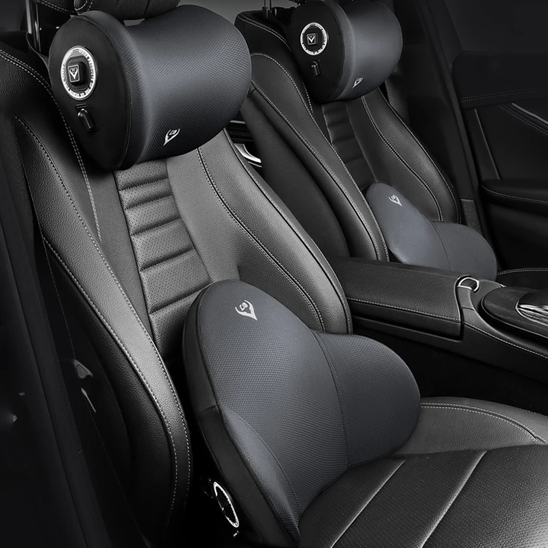 Car Electric Massage Neck Pillow Cushion Vibration Headrest Support Lumbar Seat Back Cushion Vehicle Supplies Travel Accessories car pillow car headrest memory foam pillow car neck pillow car lumbar cushion car lumbar pillow lumbar support pillow