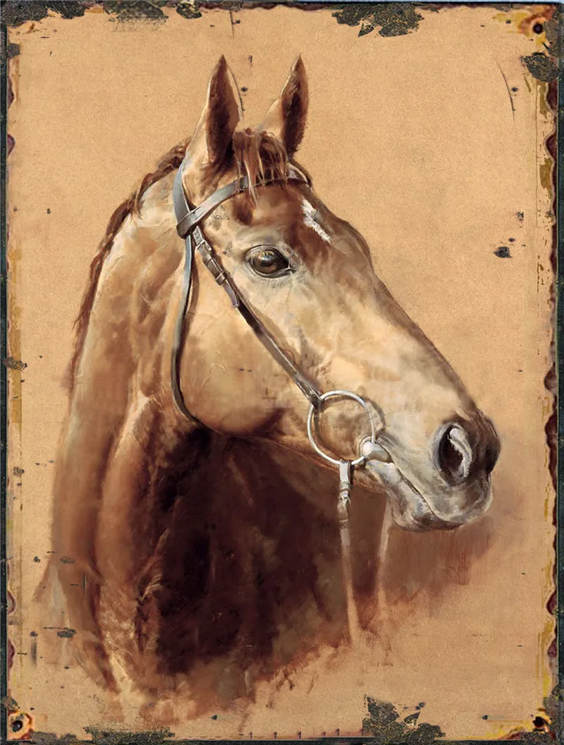 Металлический Настенный декор с лошадьми украшение для сада наружные постеры