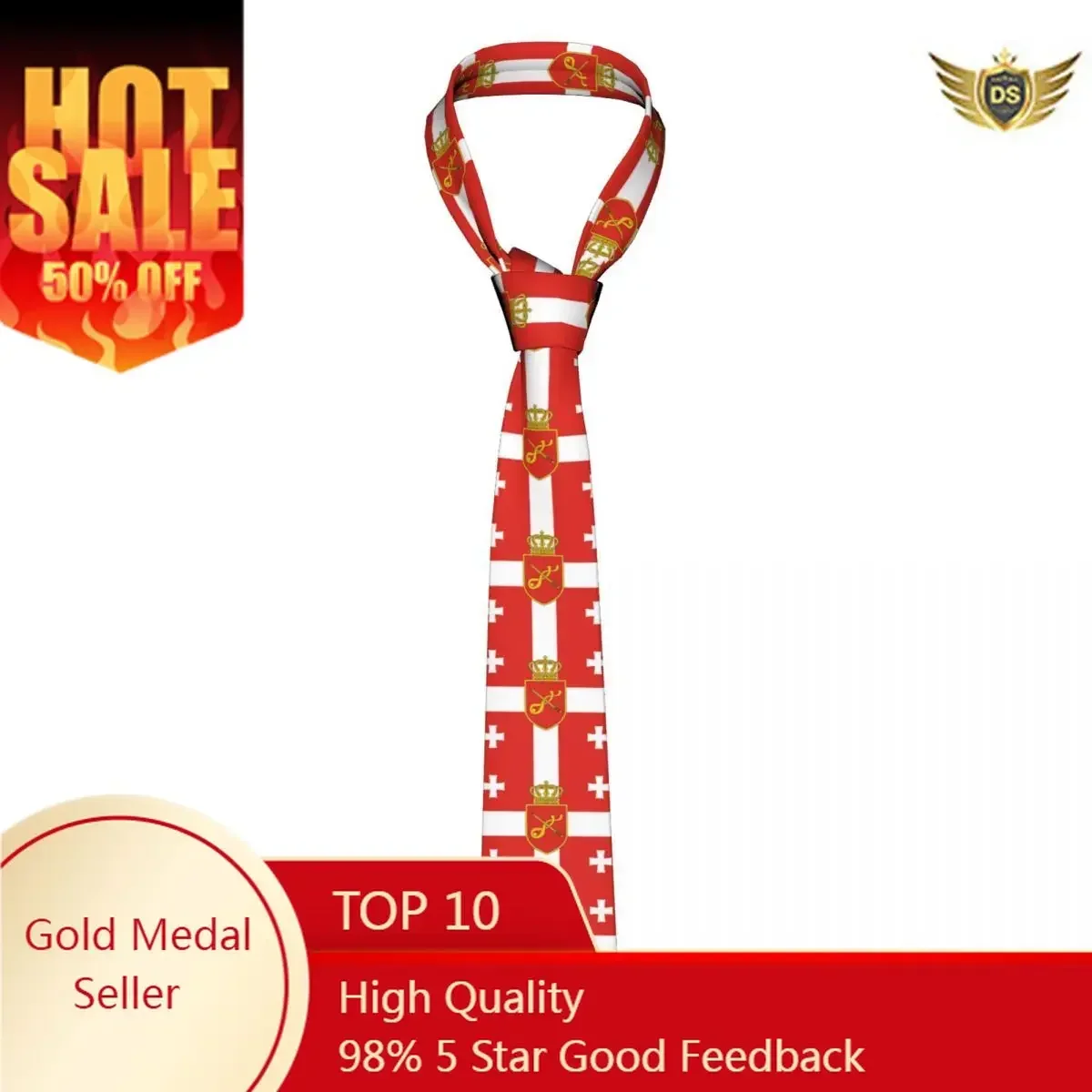 

Mens Tie Classic Skinny Flag Of The Georgian Armed Forces Neckties Narrow Collar Slim Casual Tie Accessories Gift