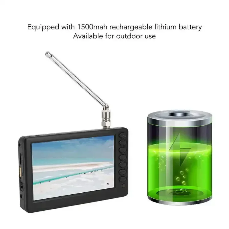 ISDB T Compliant Rechargeable 110-220V 5 Inch Portable TV 1080P Mini Digital Television EU Plug portatil digital con wifi smart tv