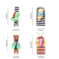 Baby wrist strap rattle sock set built-in ringing paper bell sound cartoon shape educational fun toys 2