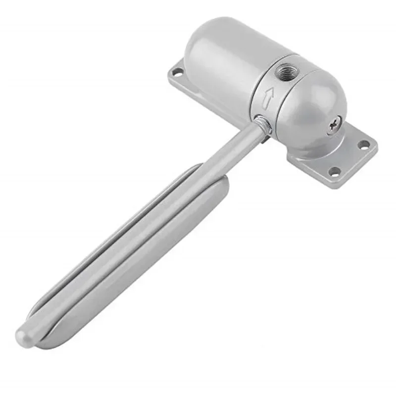 1 Set Gray Mini Automatic Spring Door Closer Adjustable Fire Rated Safety Door Stopper Indoor and Outdor
