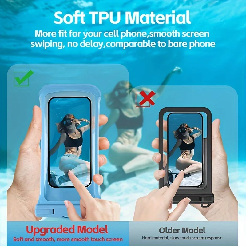 3D Clear Soft-Edge Waterproof Phone Pouch for Beach & Travel Adventures