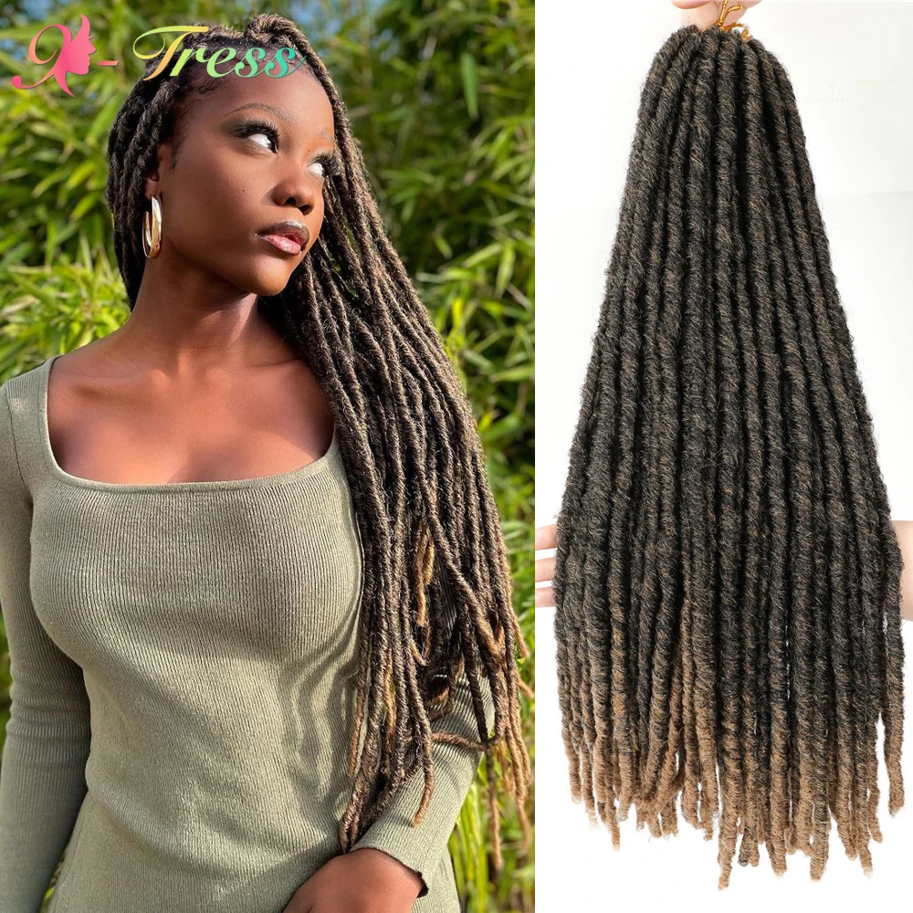 

Long Straight Crochet Braids Soft Faux Locs Braids Hair Dreadlocks Goddess Braids X-TRESS Ombre Blonde Synthetic Braiding Hair
