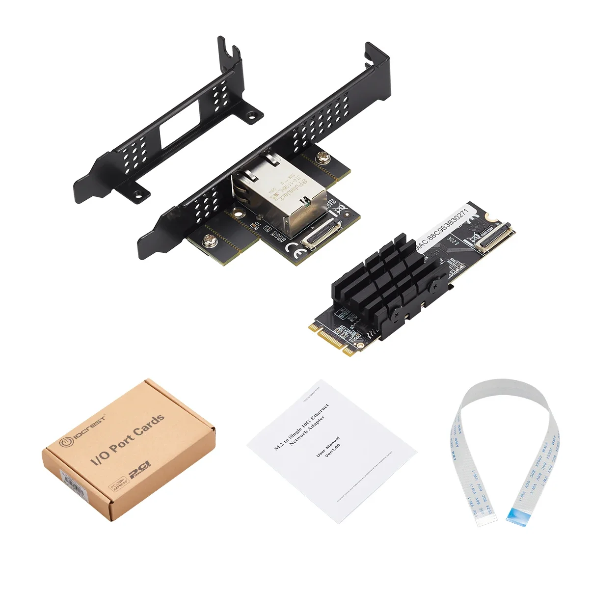 M.2 para porta única 10 gbase ethernet gigabit nic b chave m chave