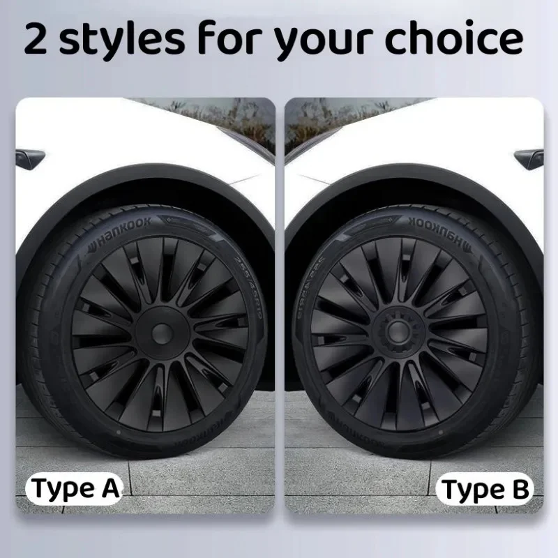 4PCS HubCap 19 Inch Wheel Caps Automobile Performance Replacement Hub Cap Full Rim Cover Accessories For Tesla Model Y -