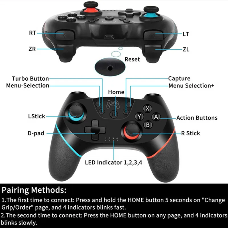 Wirless Blueth Remote Contronller For Switch Pro Double Shock Switch Lite/Switch OLED Mode Console Game Joystick Gamepad