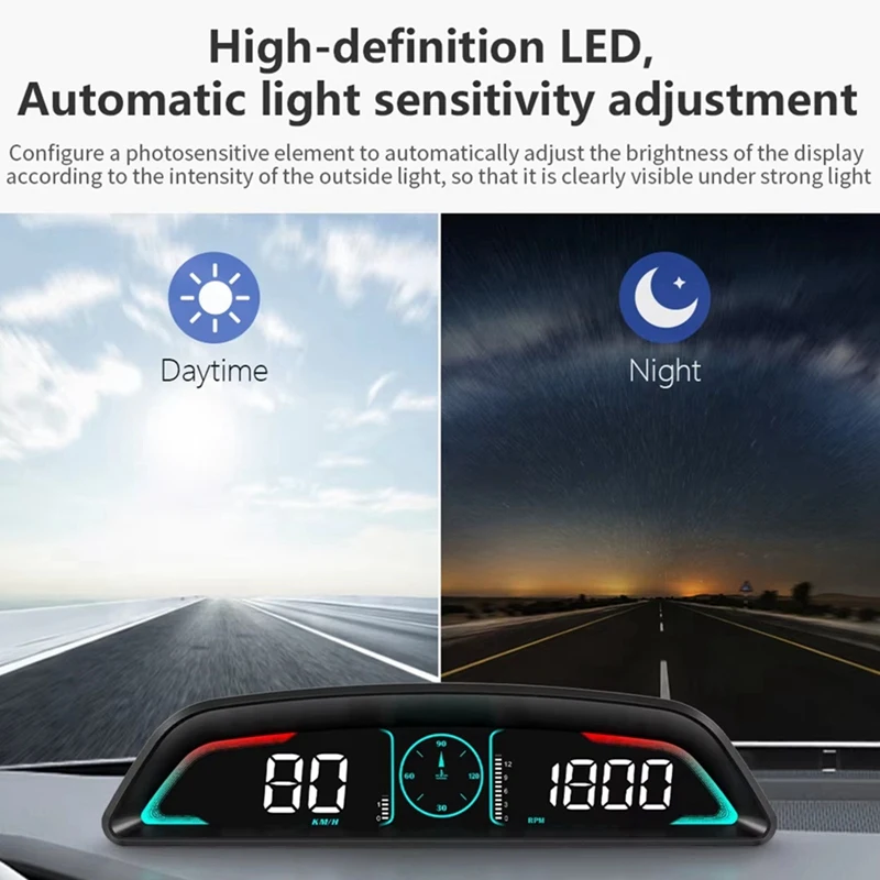 Car HD Head-Up Display OBD2 GPS Smart HUD Auto Digital Speedometer RPM Voltage Security Alarm Display B3-Y79A